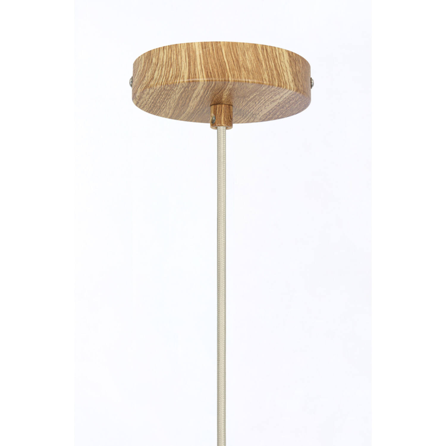 Hanglamp Ø27,5x52 cm DANIA hout print naturel+touw crème