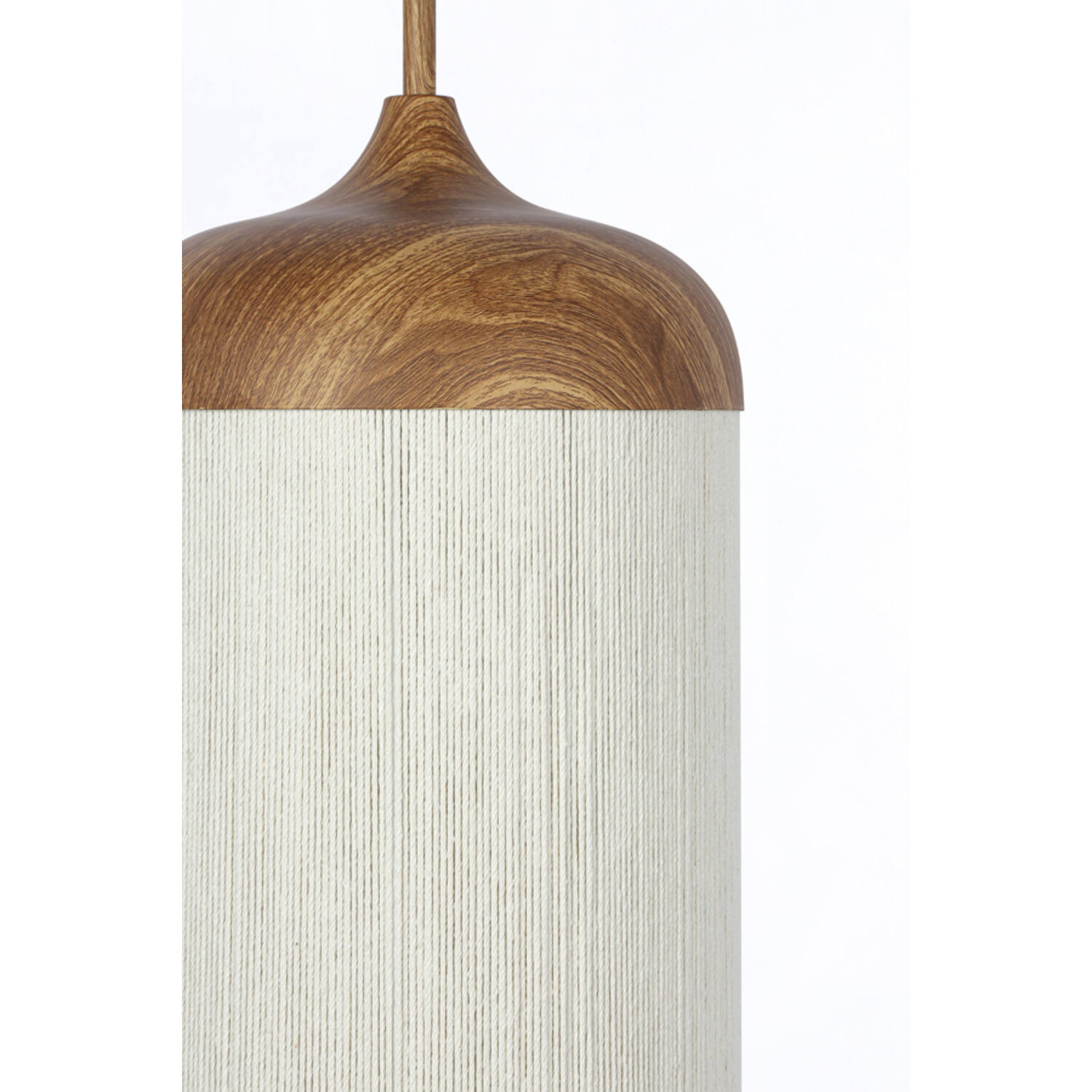 Hanglamp Ø27,5x52 cm DANIA hout print naturel+touw crème