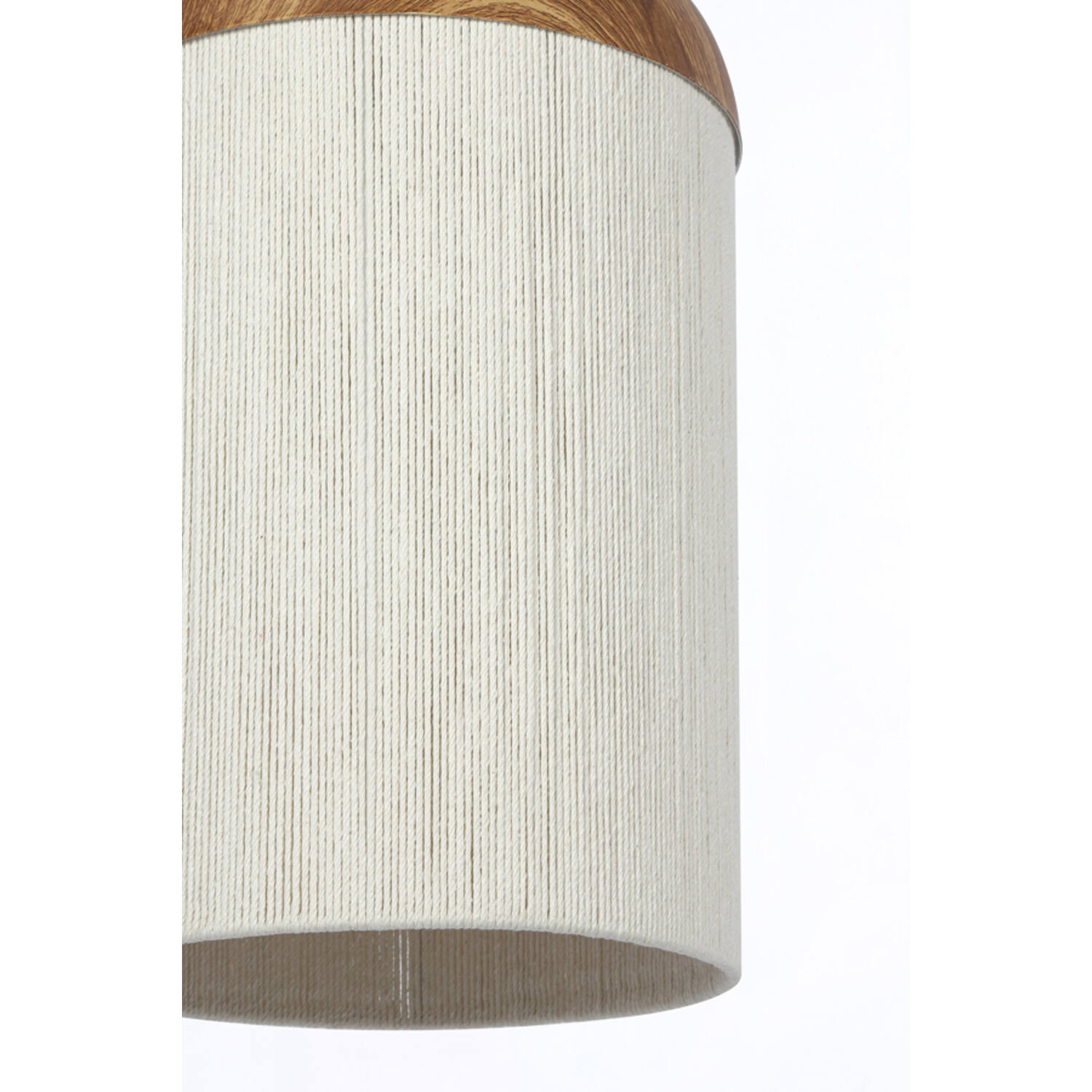 Hanglamp Ø27,5x52 cm DANIA hout print naturel+touw crème