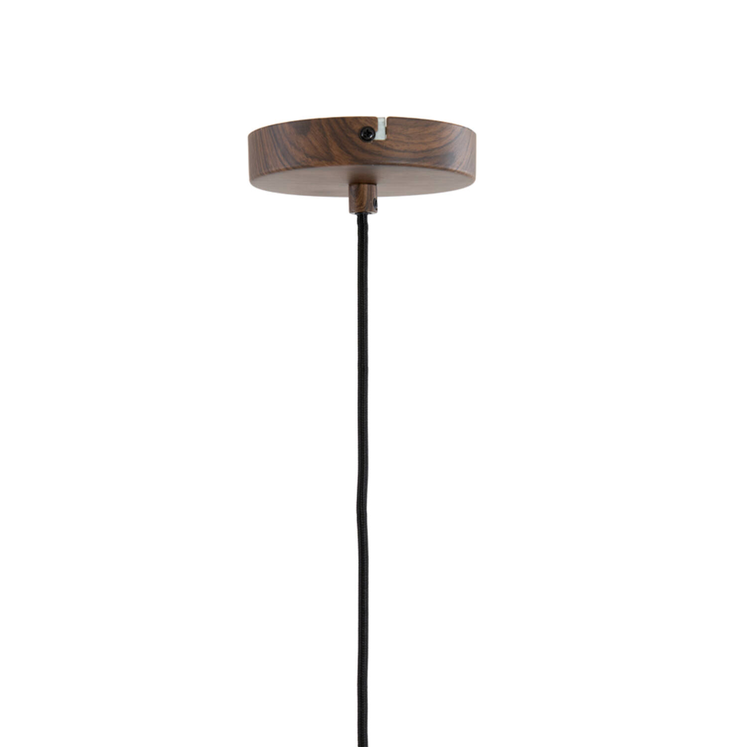Hanglamp Ø27,5x52 cm DANIA hout print d bruin+touw crème