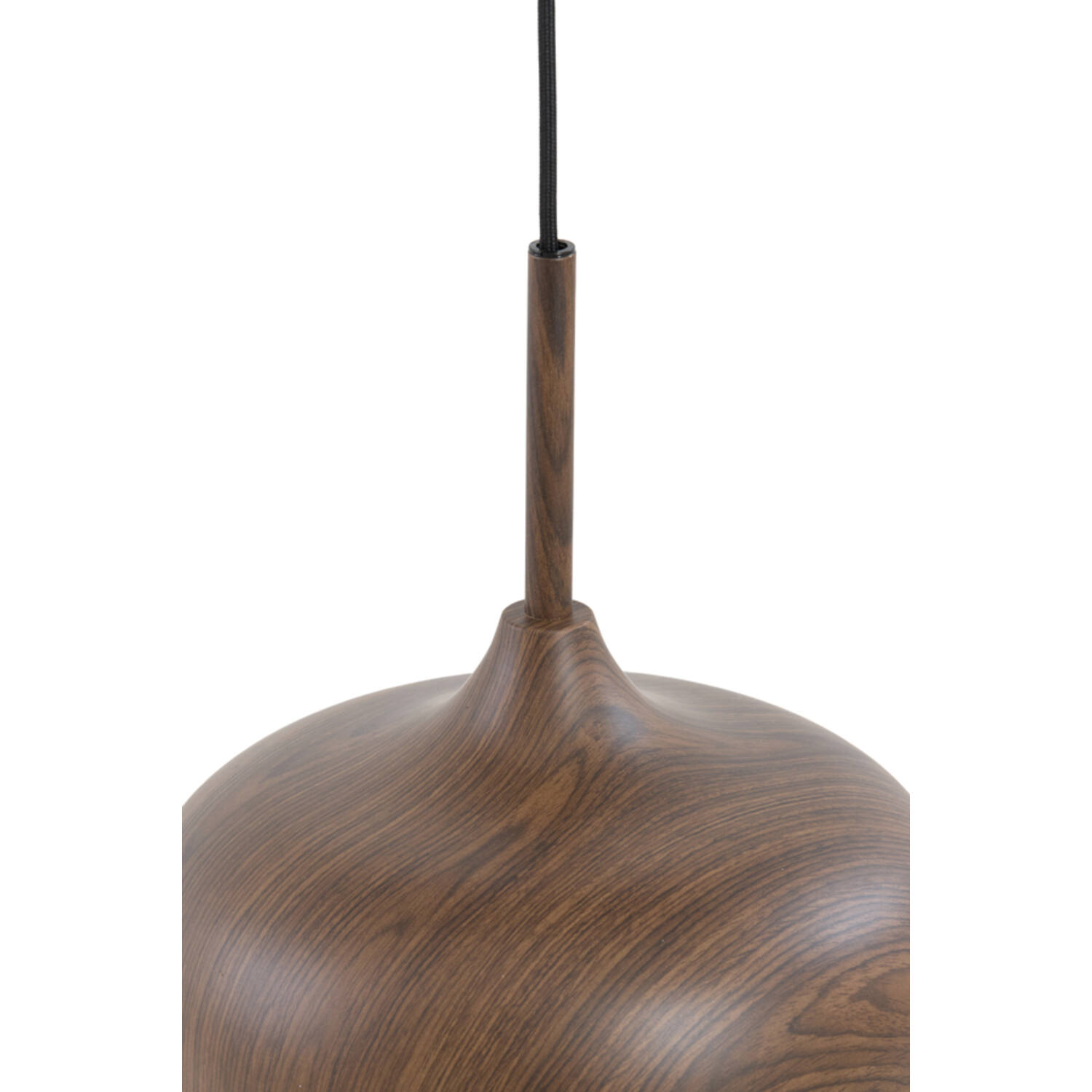 Hanglamp Ø27,5x52 cm DANIA hout print d bruin+touw crème