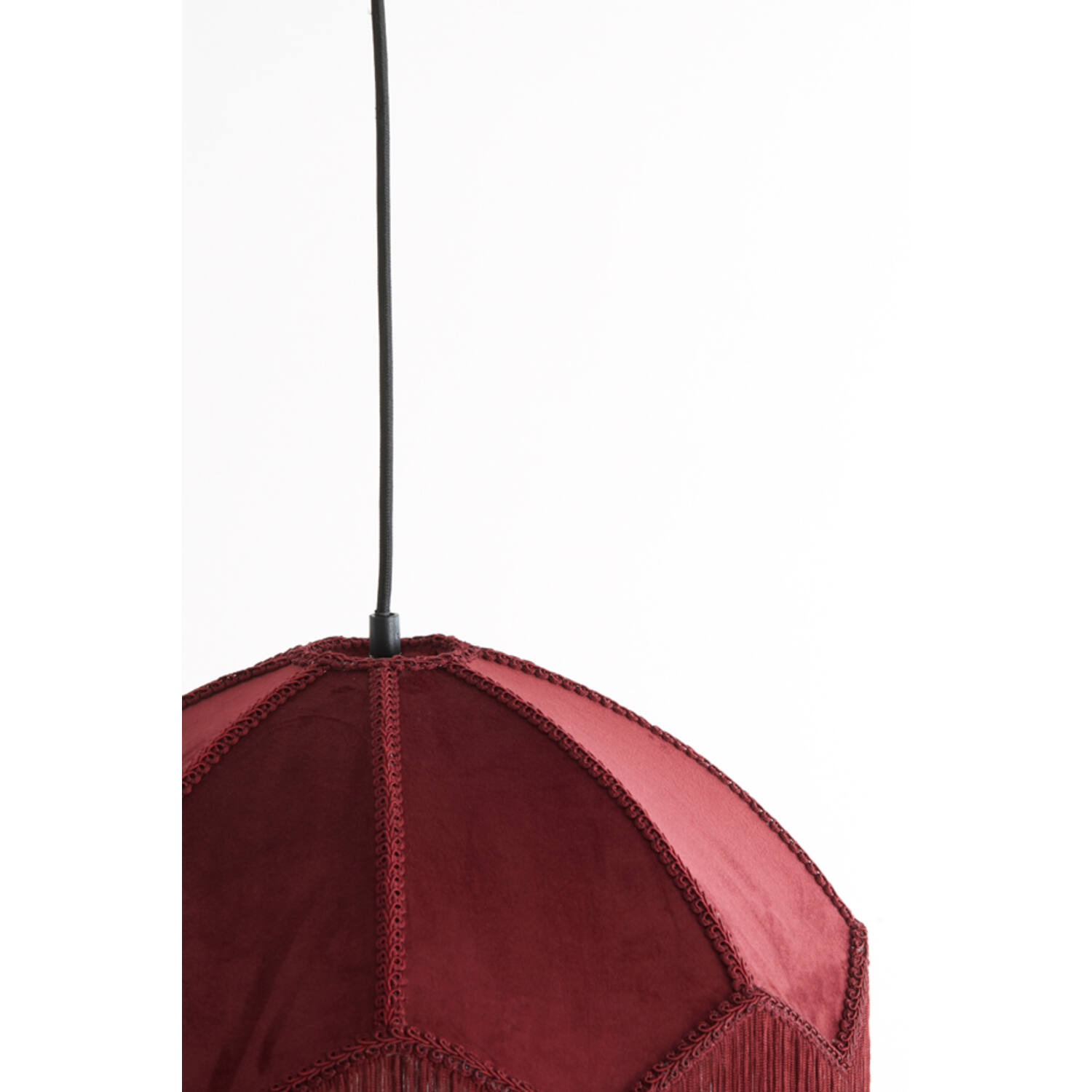 Hanging lamp Ø40x33 cm MALACIA velvet burgundy