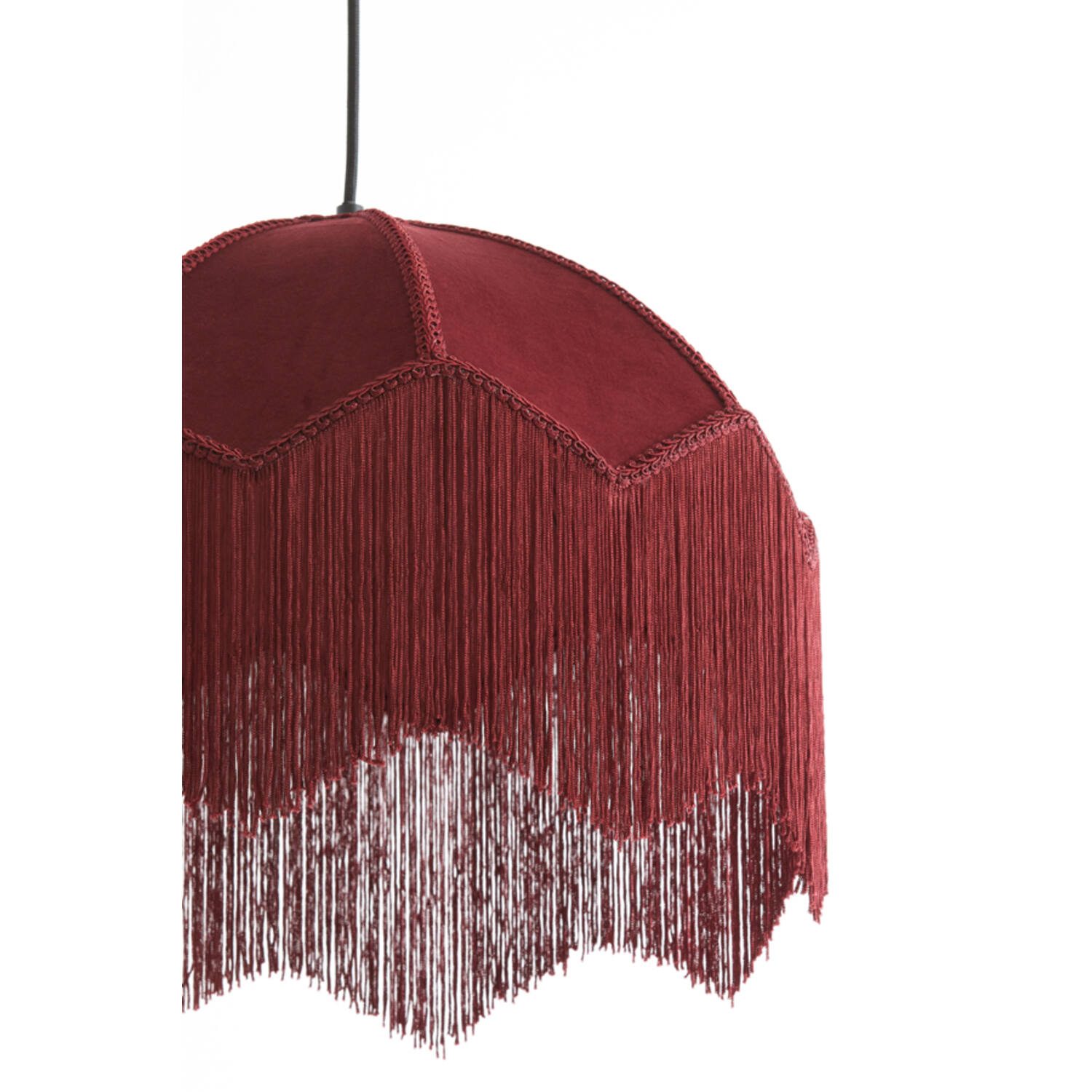 Hanging lamp Ø40x33 cm MALACIA velvet burgundy