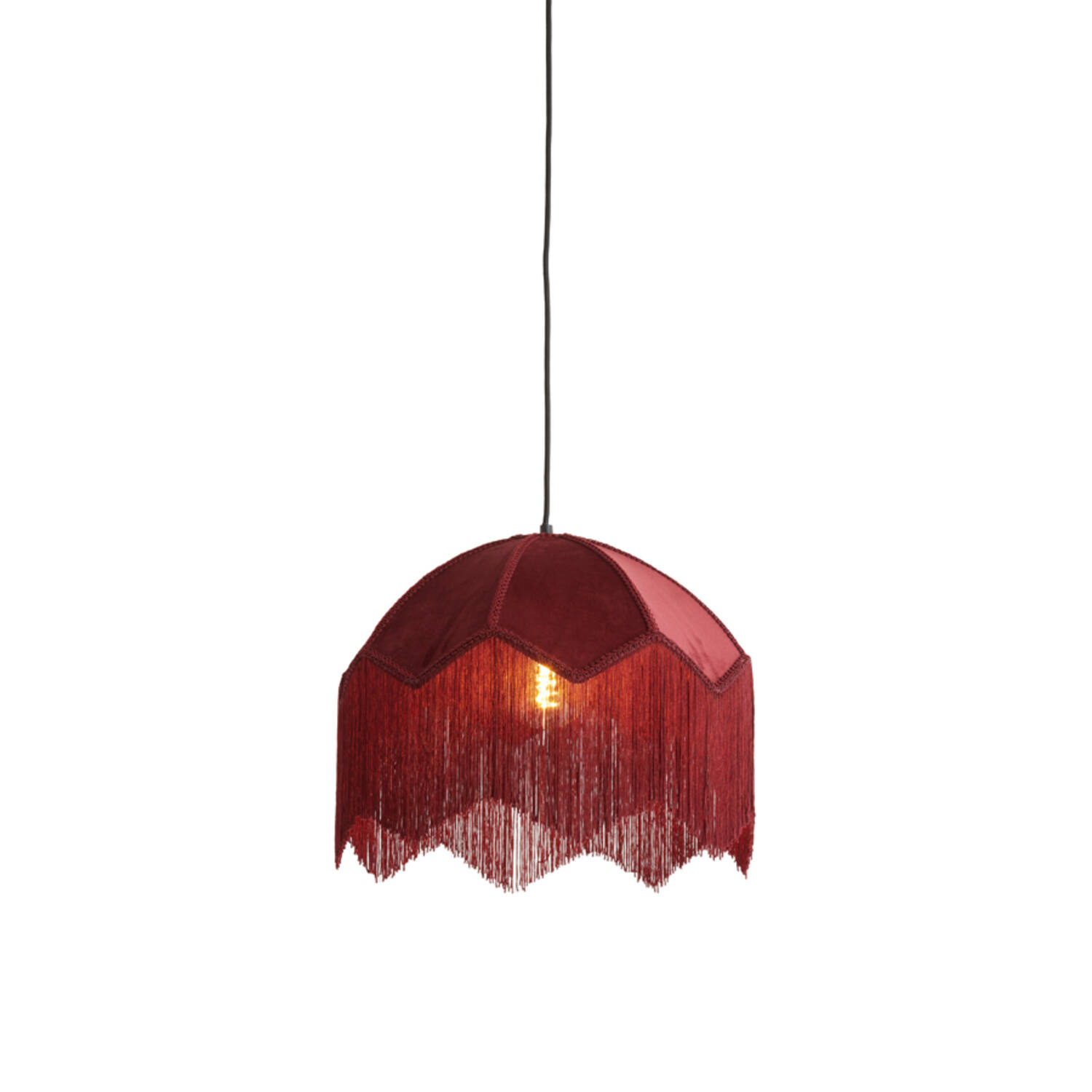 Hanging lamp Ø40x33 cm MALACIA velvet burgundy