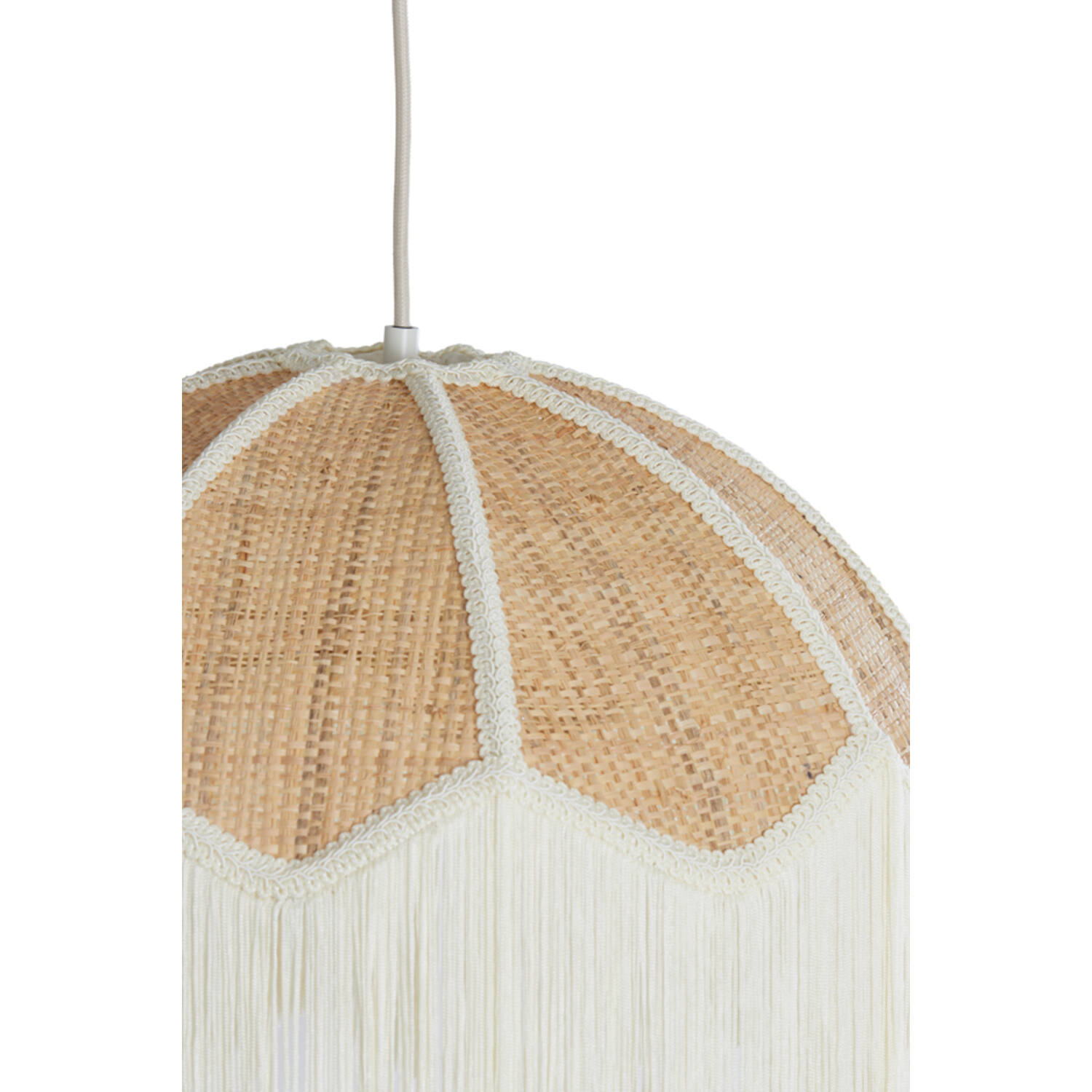 Hanglamp Ø40x33 cm MALACIA raffia naturel+crème