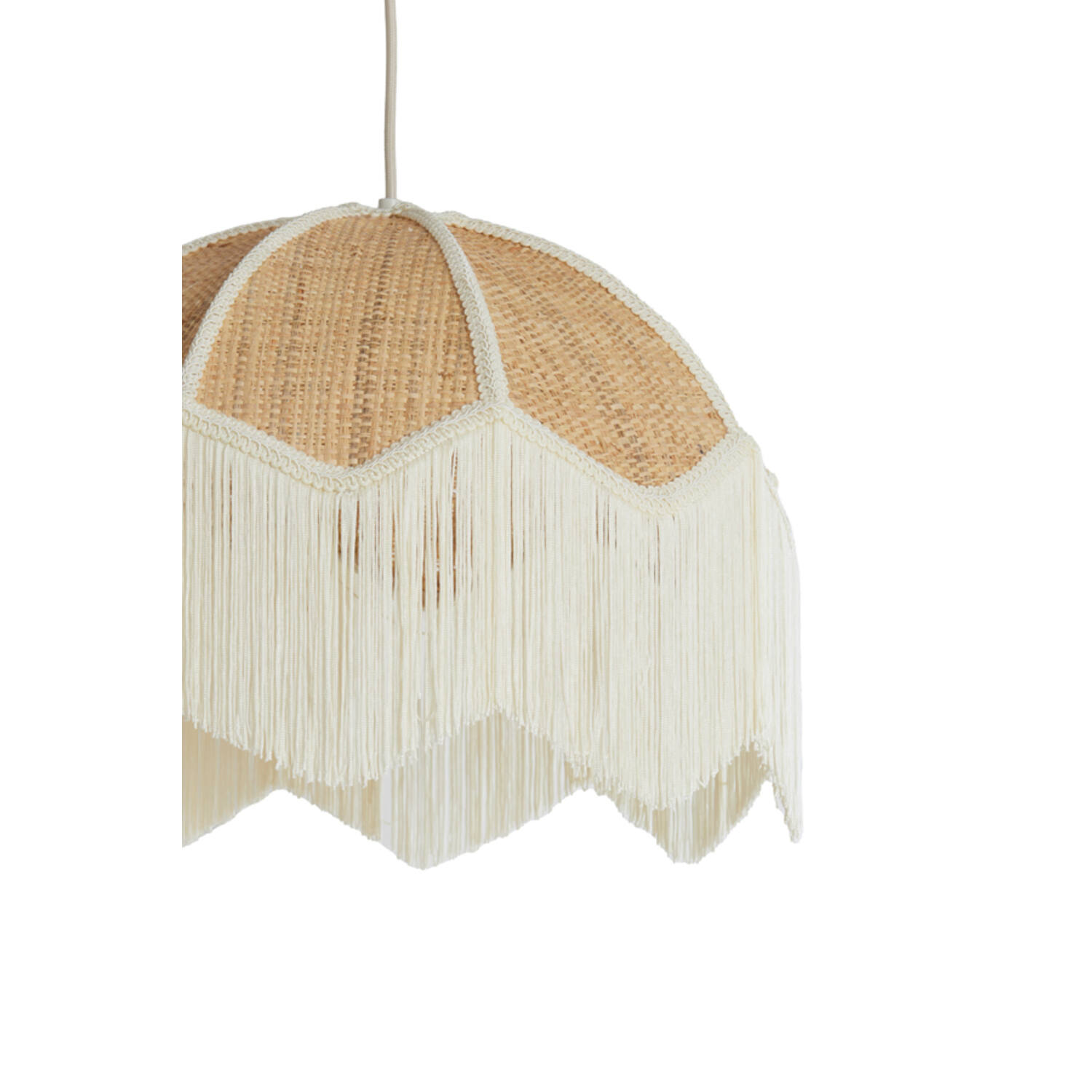Hanglamp Ø40x33 cm MALACIA raffia naturel+crème