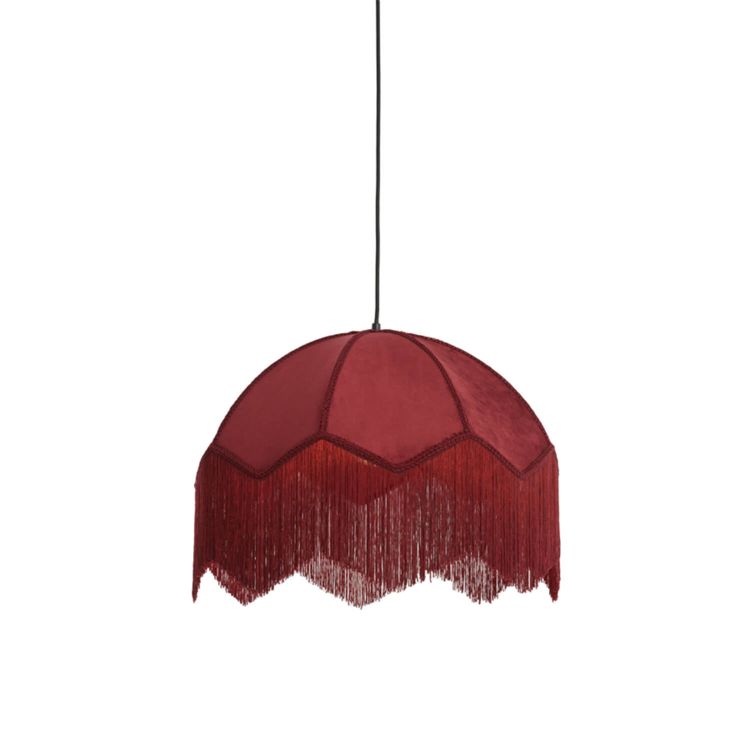 Hanging lamp Ø60x41 cm MALACIA velvet burgundy