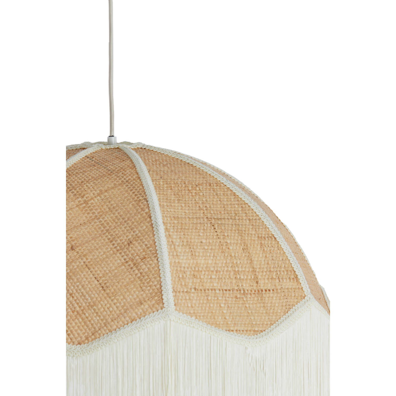 Hanglamp Ø60x41 cm MALACIA raffia naturel+crème