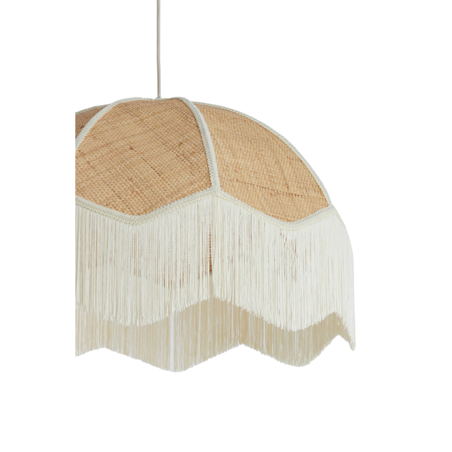 Hanglamp Ø60x41 cm MALACIA raffia naturel+crème