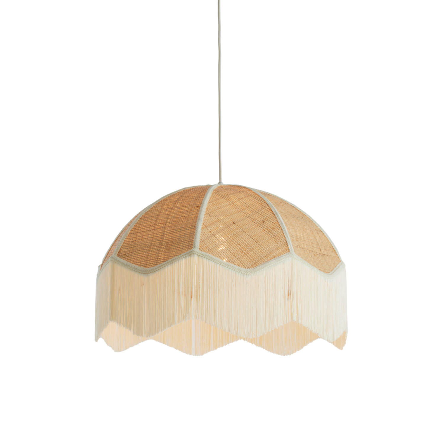 Hanglamp Ø60x41 cm MALACIA raffia naturel+crème