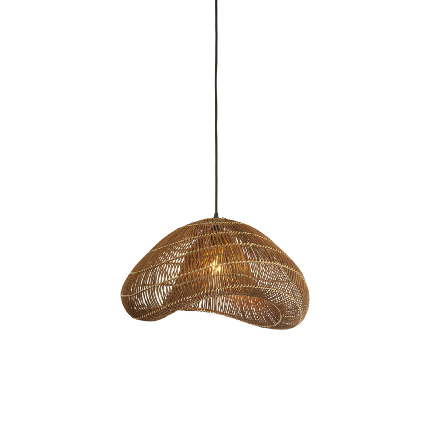 Hanglamp 54x52,5x30,5 cm JANZUR rotan donker bruin