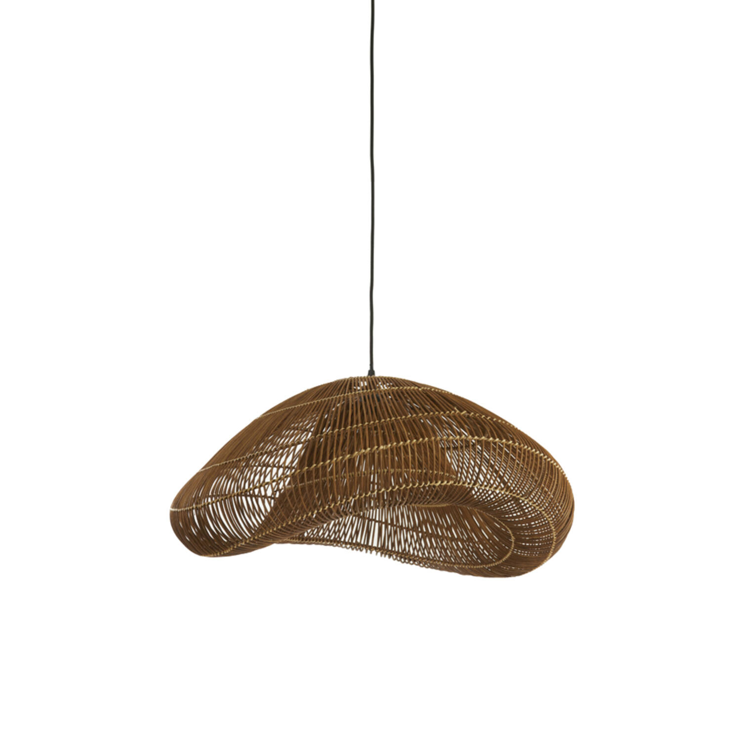 Hanglamp 65x64x30,5 cm JANZUR rotan donker bruin