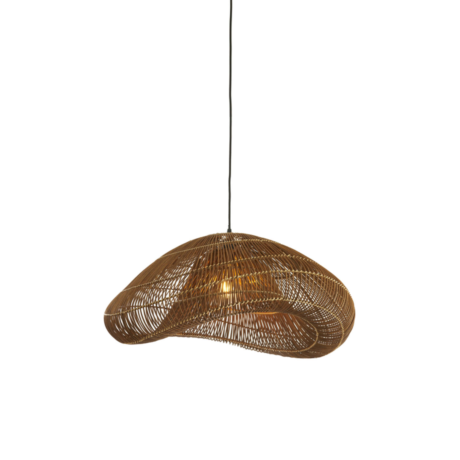 Hanglamp 65x64x30,5 cm JANZUR rotan donker bruin