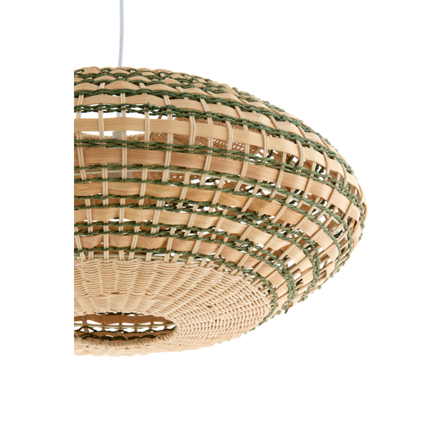 Hanging lamp Ø59,5x28 cm TAWELA rattan natural+green