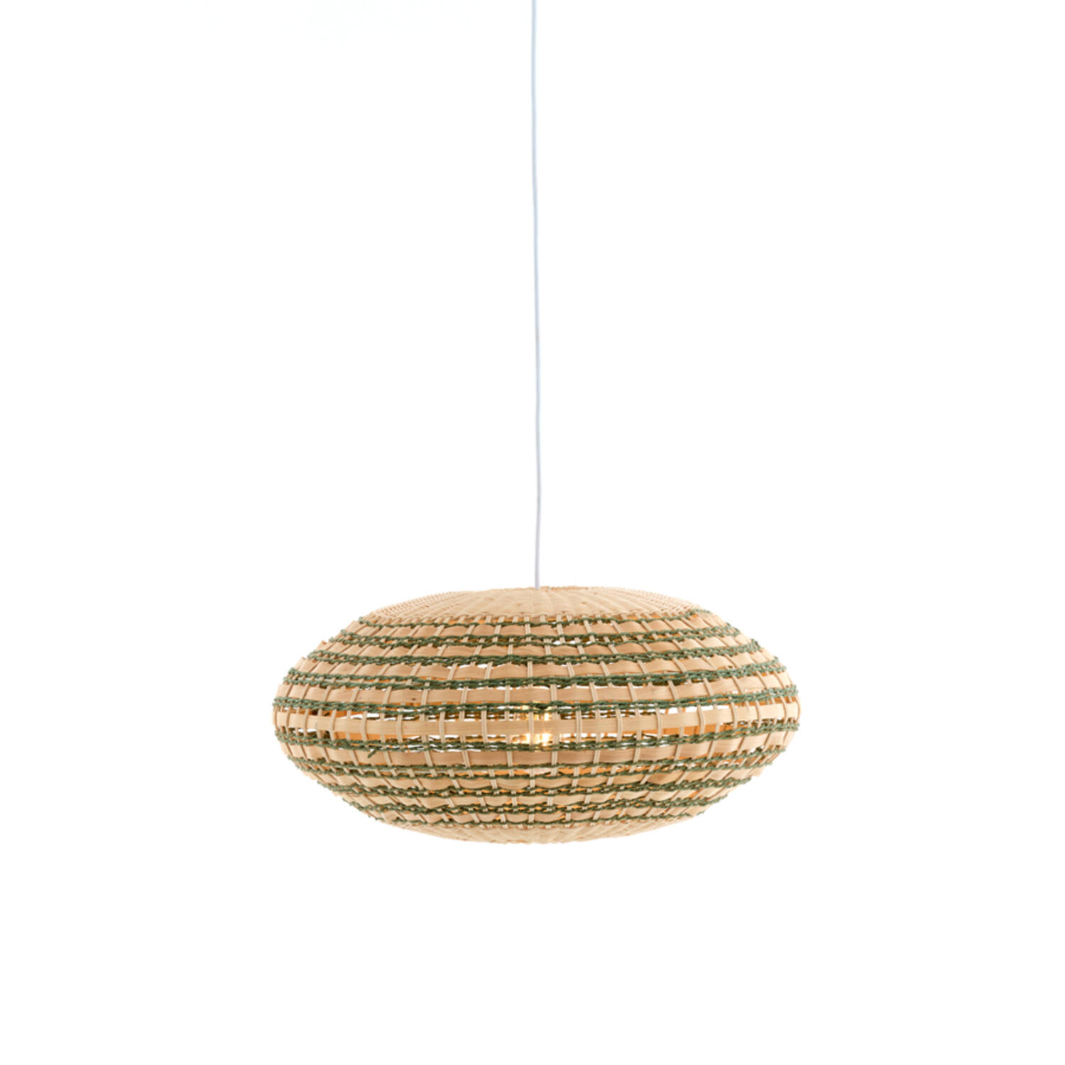 Hanging lamp Ø59,5x28 cm TAWELA rattan natural+green