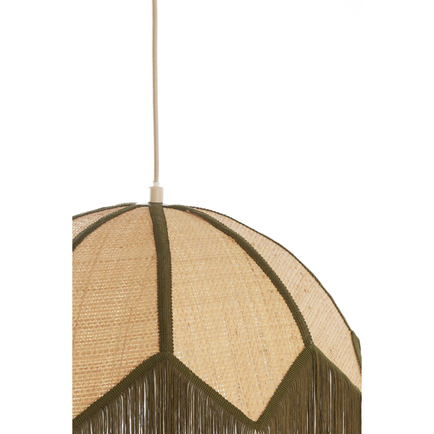 Hanging lamp Ø45x32,5 cm SULINA raffia natural+green