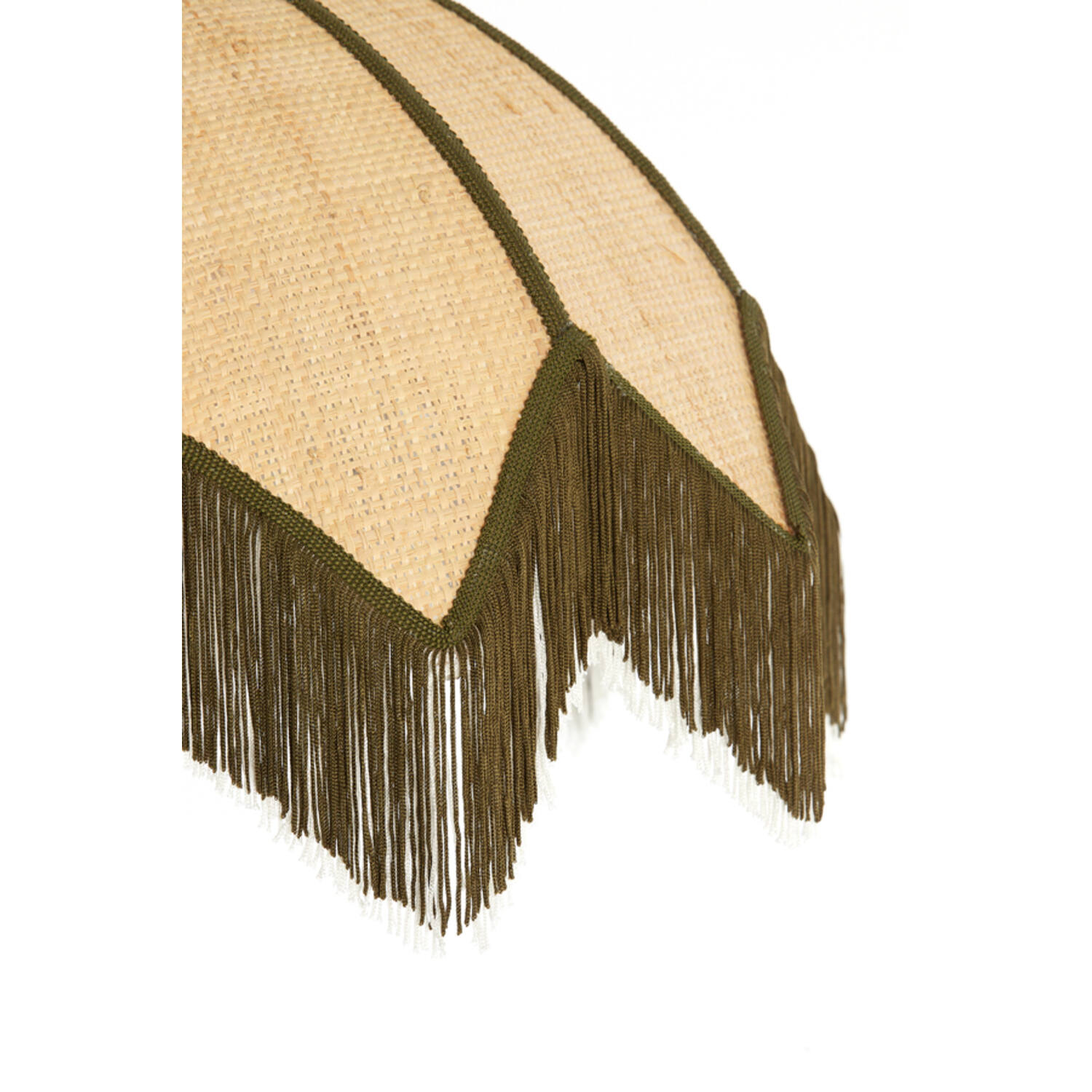 Hanging lamp Ø45x32,5 cm SULINA raffia natural+green