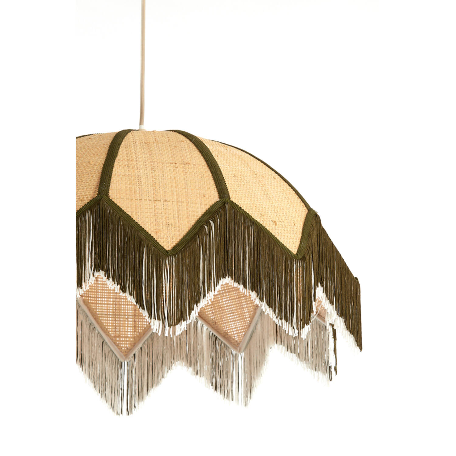 Hanging lamp Ø55x36,5 cm SULINA raffia natural+green
