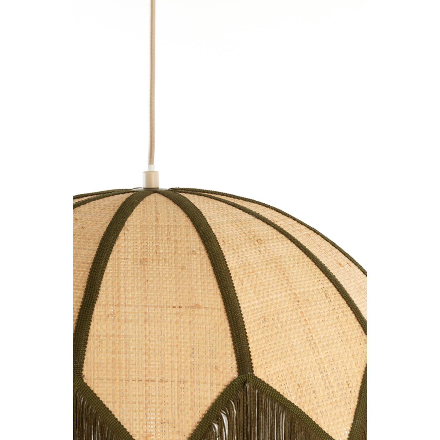 Hanging lamp Ø55x36,5 cm SULINA raffia natural+green