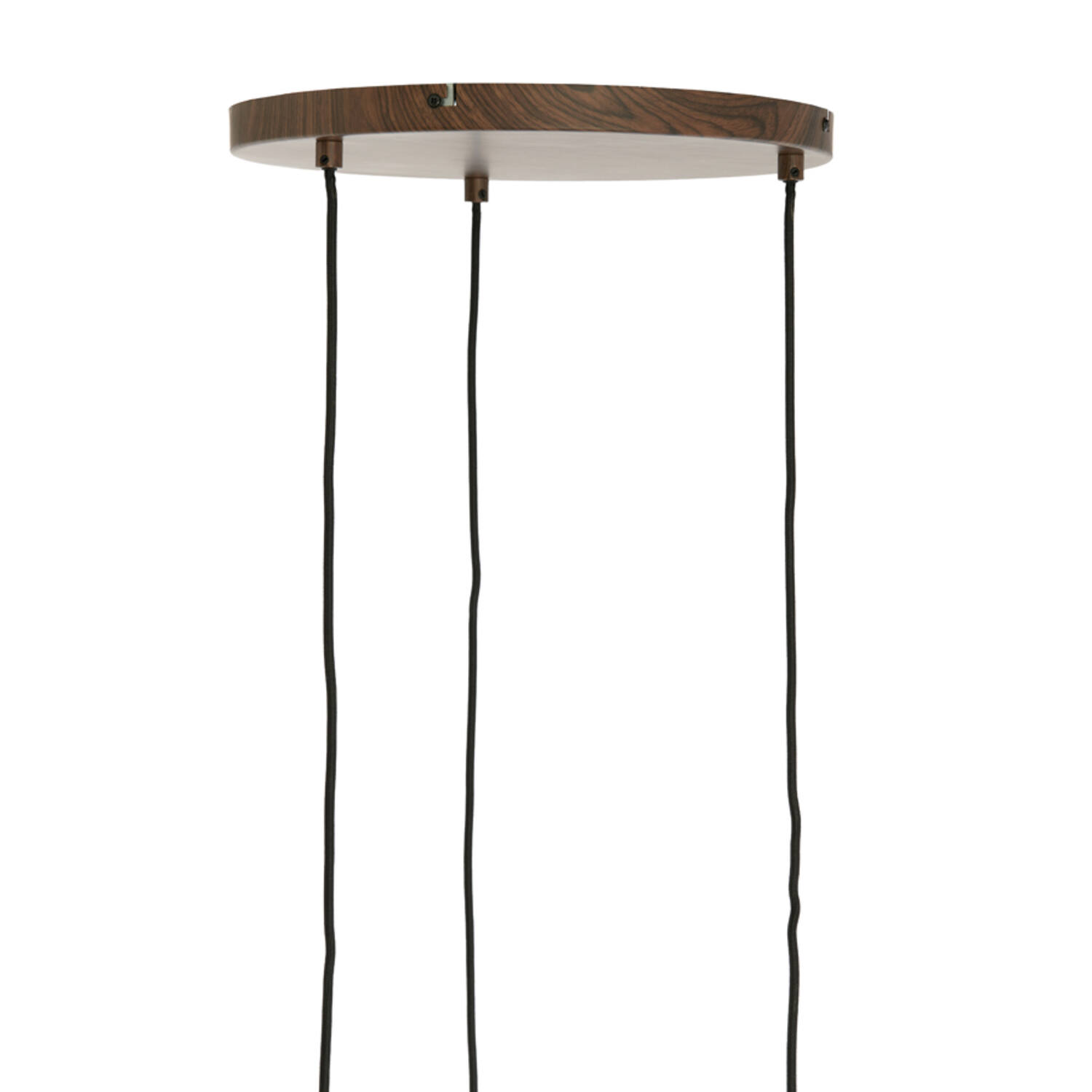 Hanglamp 3L Ø35x32 cm DANIALO hout print d bruin+touw crème