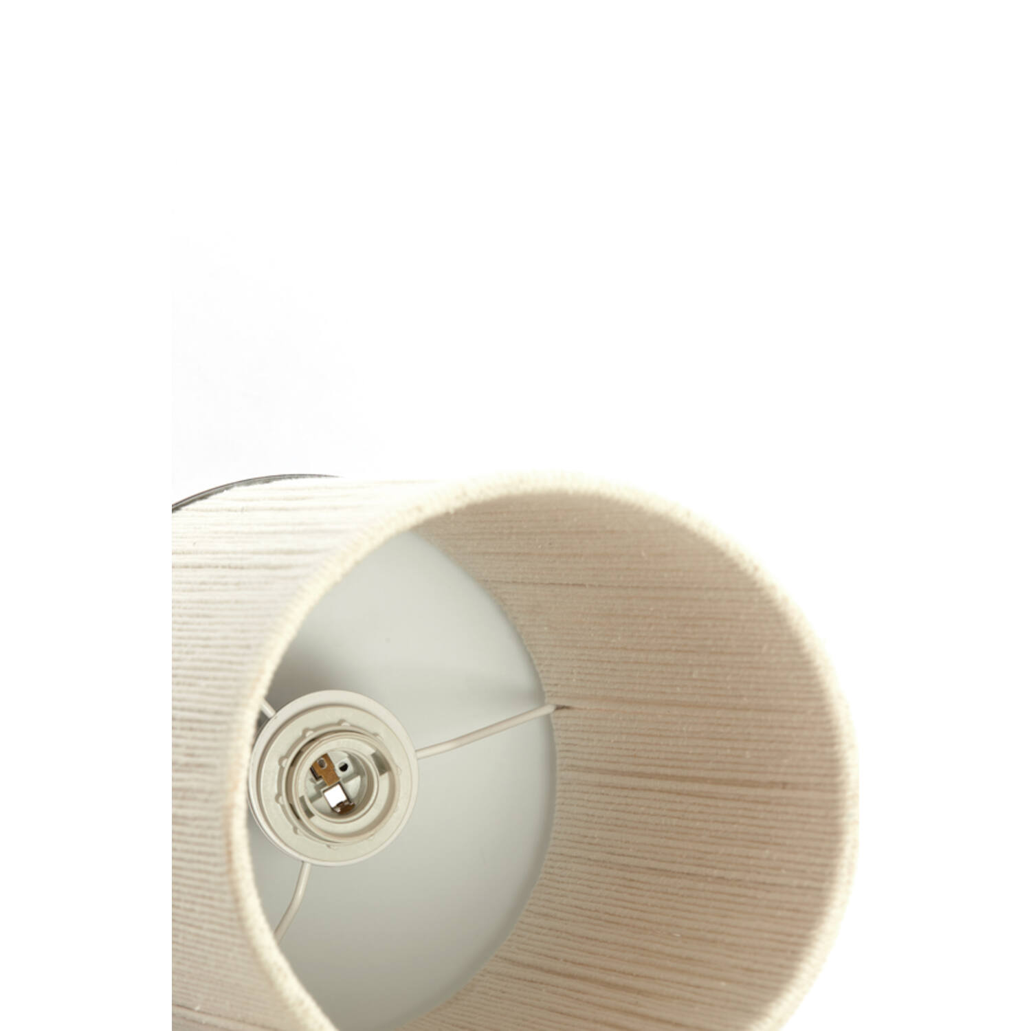Hanglamp 3L Ø35x32 cm DANIALO hout print d bruin+touw crème