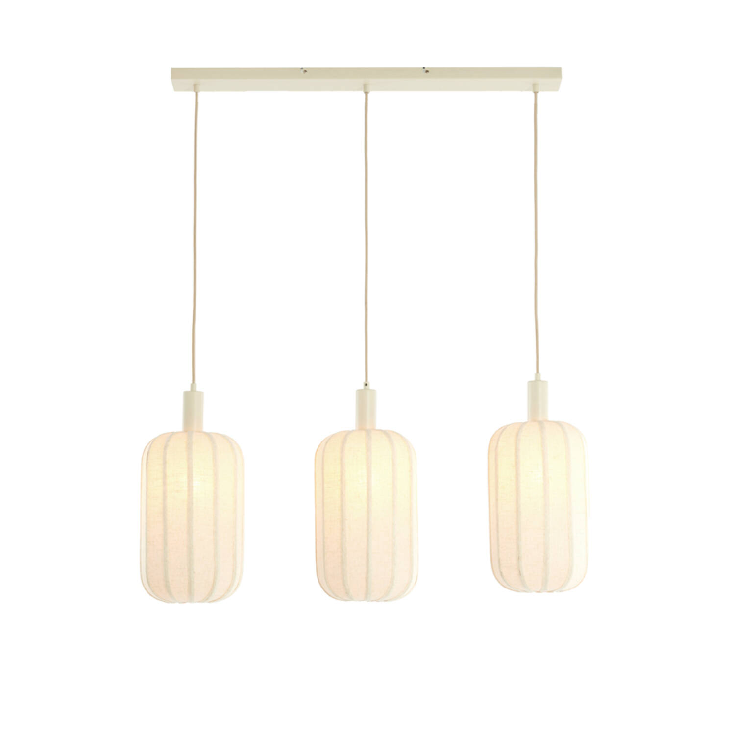 Hanging lamp 3L 80x21x34 cm TUFIA linen cream