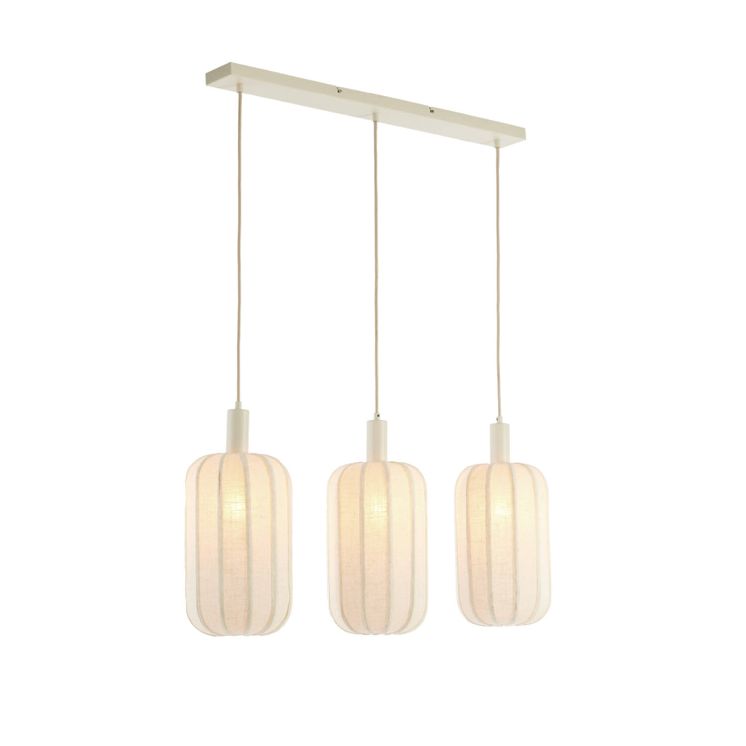 Hanging lamp 3L 80x21x34 cm TUFIA linen cream
