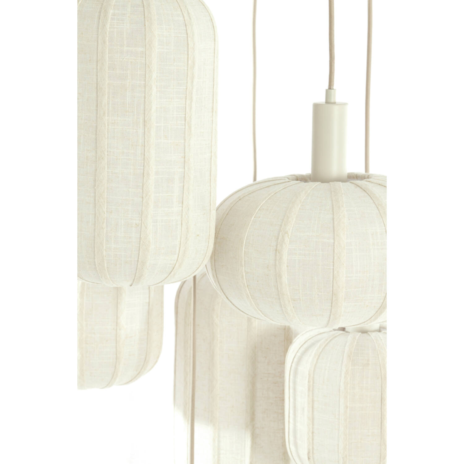 Hanging lamp 7L Ø53x104 cm TUFIA linen cream