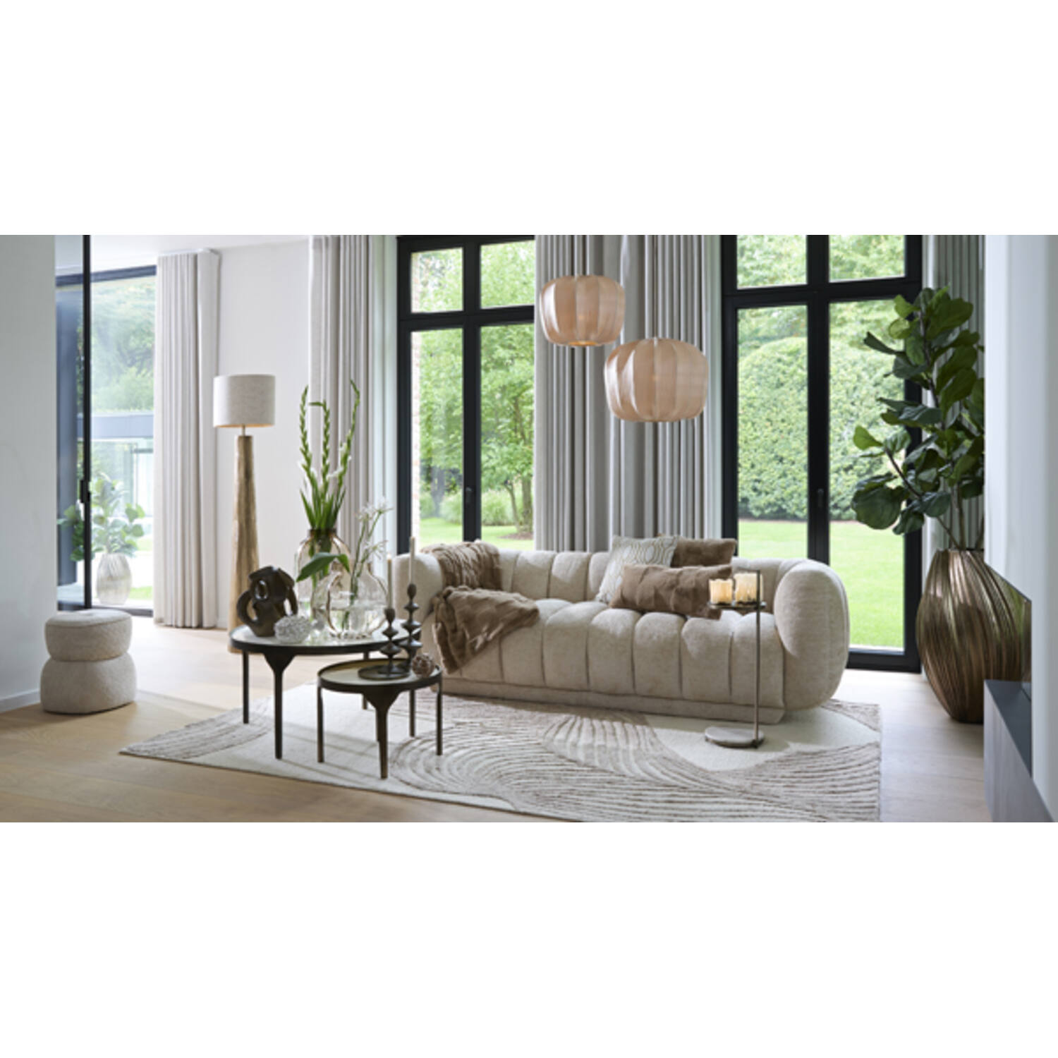 Hanglamp Ø40x30 cm SAVINA crème