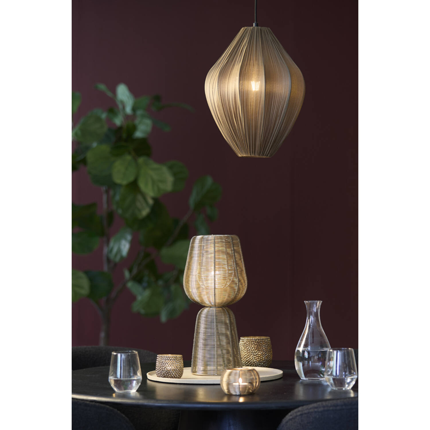 Hanglamp Ø31x38 cm VERITA brons-bruin