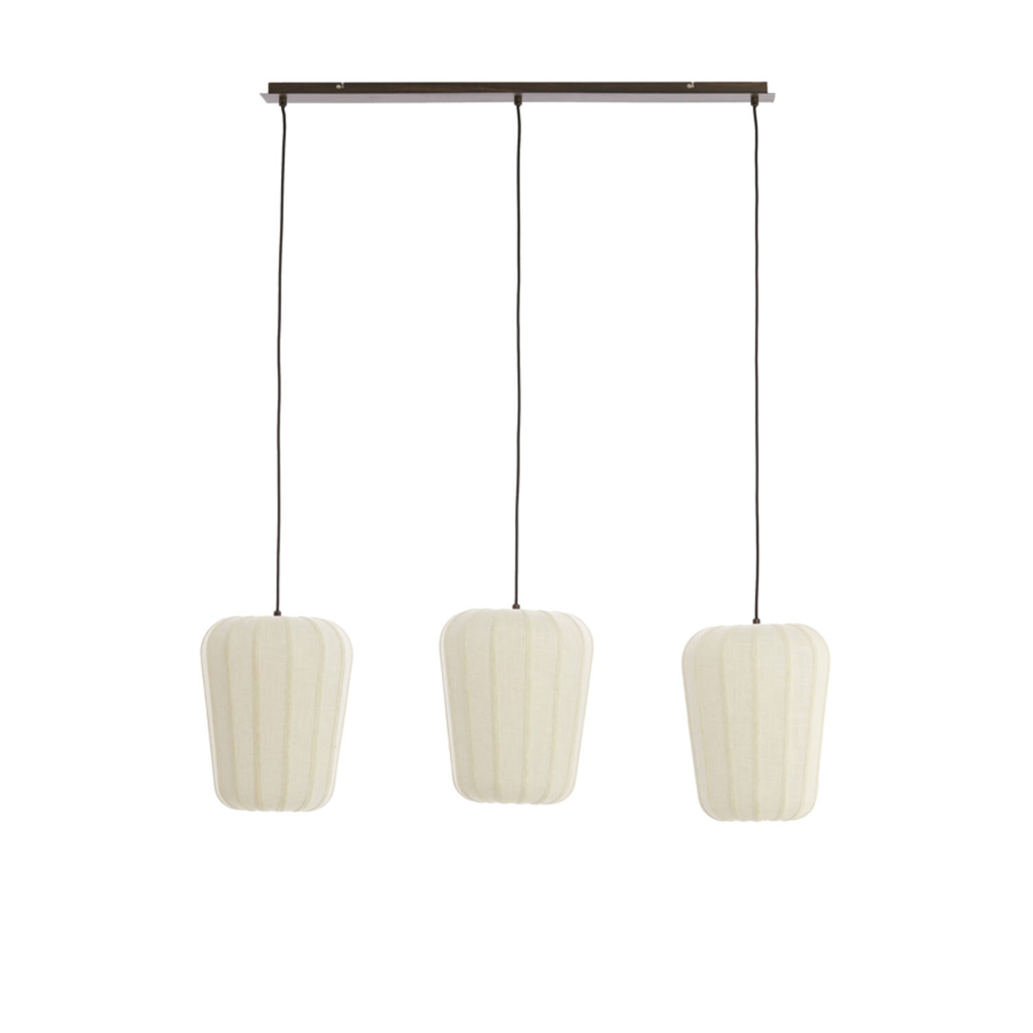 Hanglamp 3L 103x30x143 cm BIBURY hout print d bruin+wit