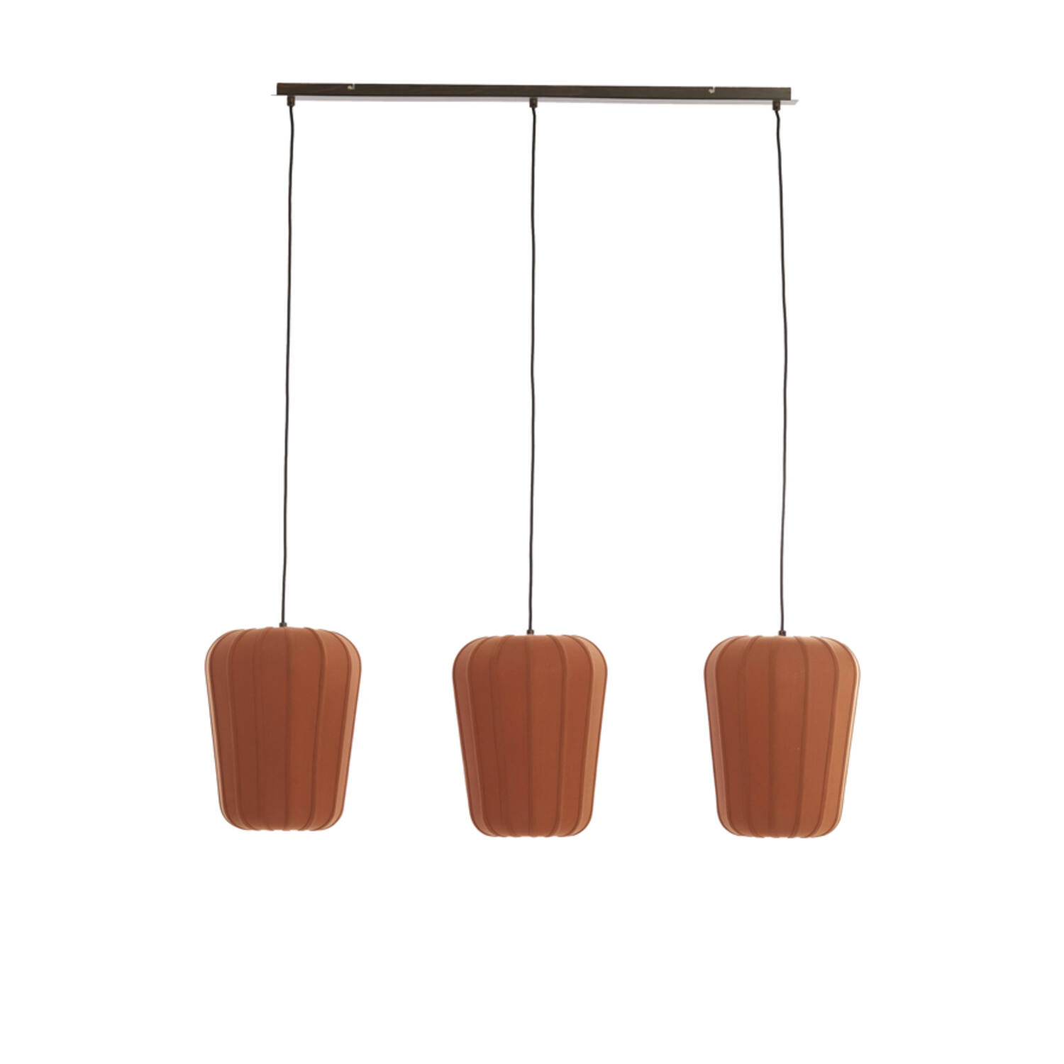 Hanglamp 3L 103x30x143 cm BIBURY hout print d bruin+terra