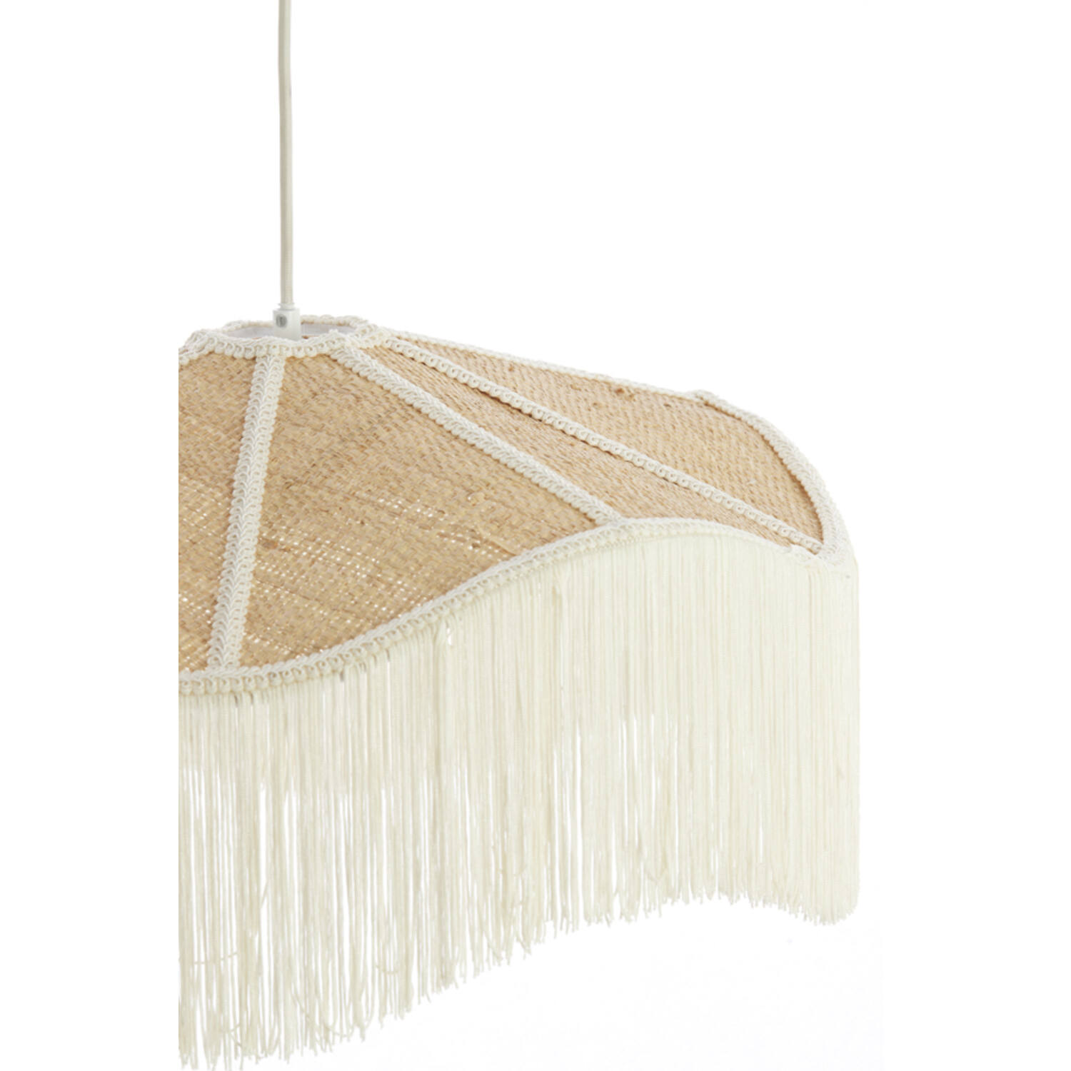 Hanging lamp Ø40x26 cm TIFFANY raffia natural+cream