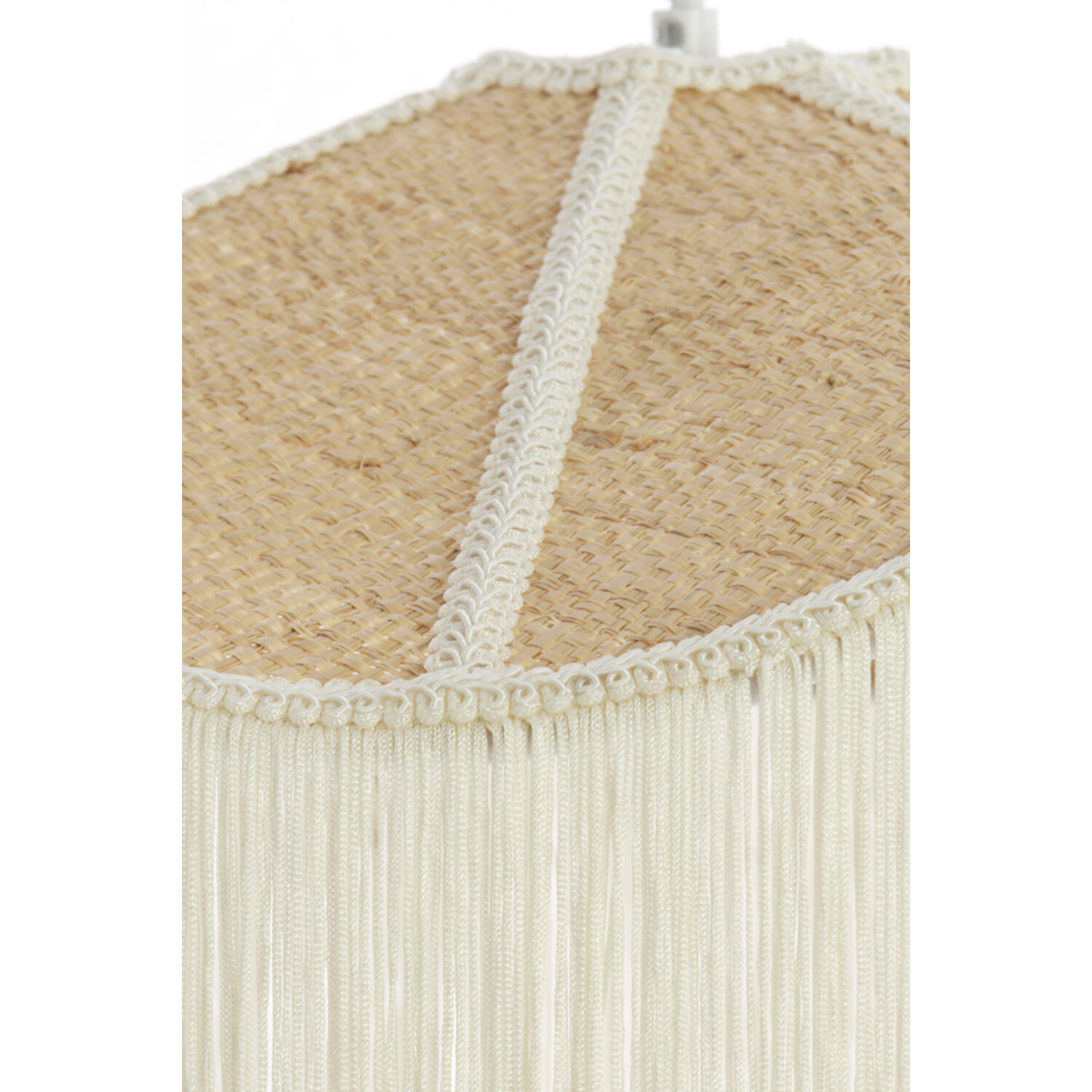 Hanging lamp Ø40x26 cm TIFFANY raffia natural+cream