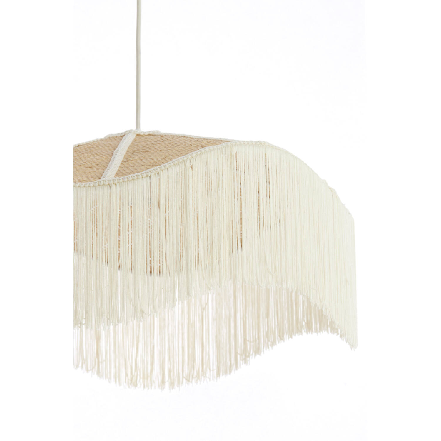 Hanging lamp Ø40x26 cm TIFFANY raffia natural+cream