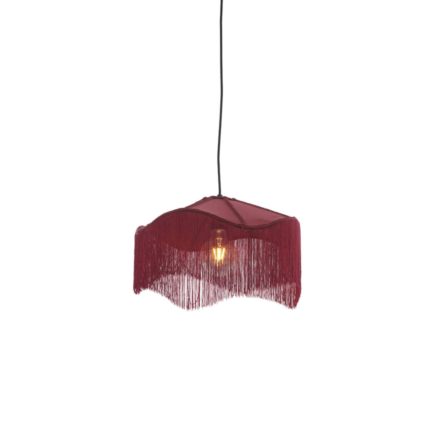 Hanging lamp Ø40x26 cm TIFFANY velvet burgundy
