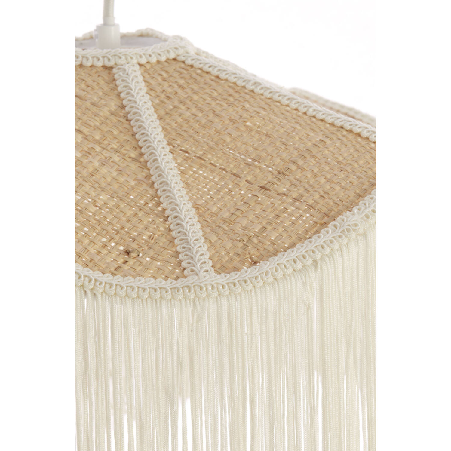 Hanging lamp Ø50x28 cm TIFFANY raffia natural+cream