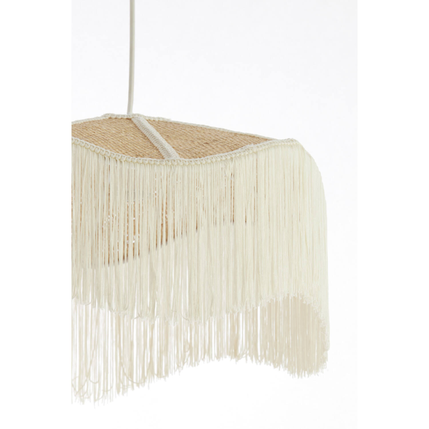 Hanging lamp Ø50x28 cm TIFFANY raffia natural+cream