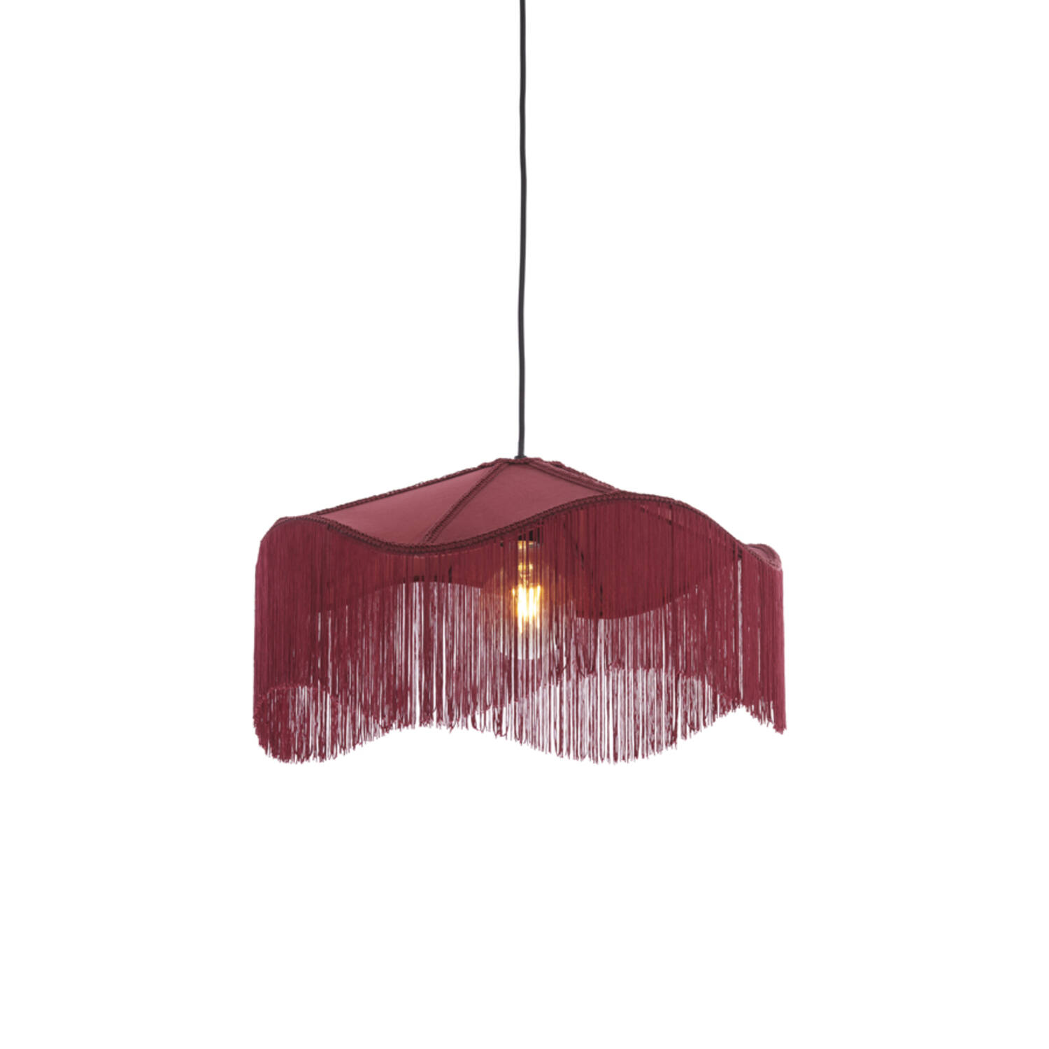Hanging lamp Ø50x28 cm TIFFANY velvet burgundy