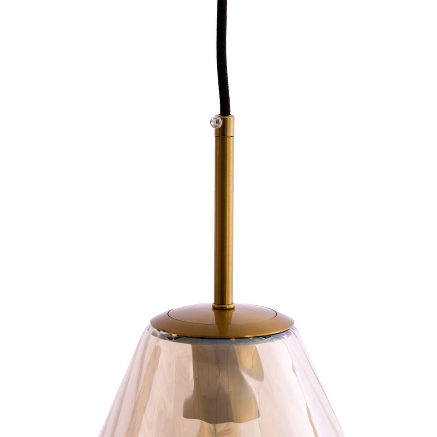 Hanging lamp Ø25x32 cm LEONA antique bronze+glass amber
