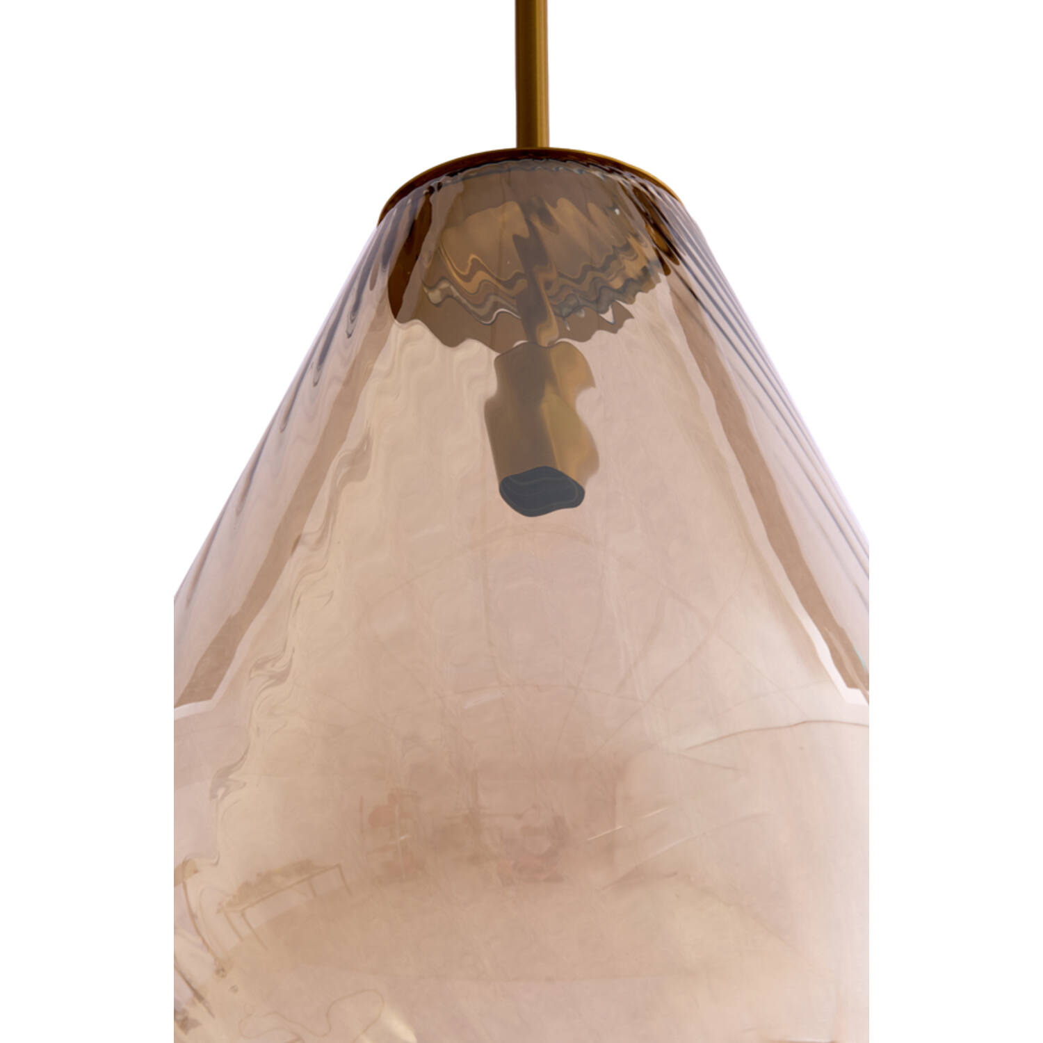 Hanging lamp Ø33x43 cm LEONA antique bronze+glass amber
