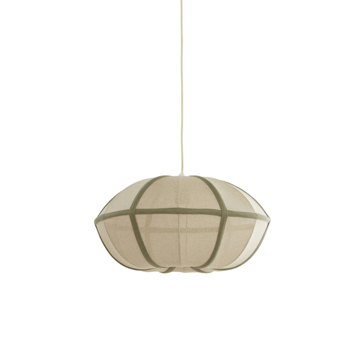 Hanging lamp Ø49x25 cm MIRELYS natural+olive green