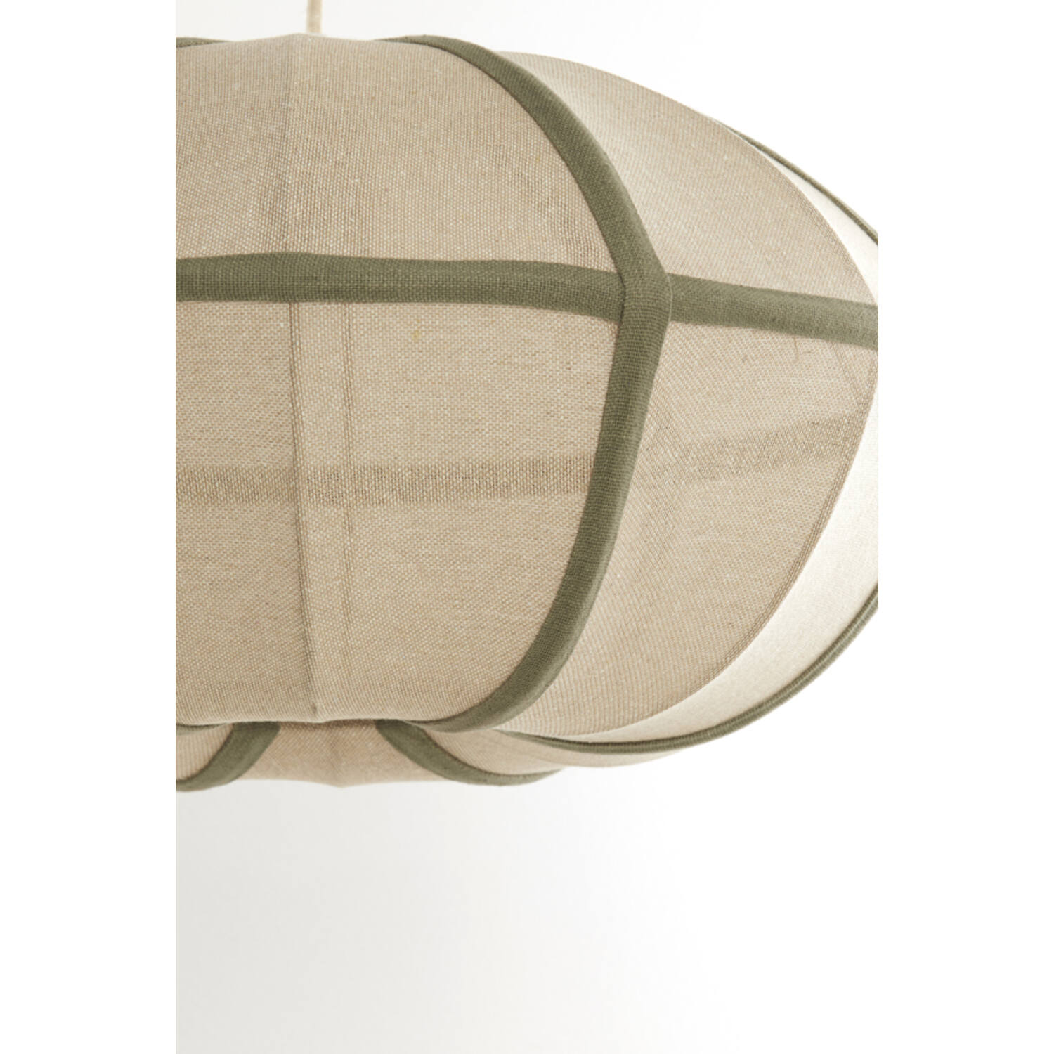 Hanging lamp Ø49x25 cm MIRELYS natural+olive green