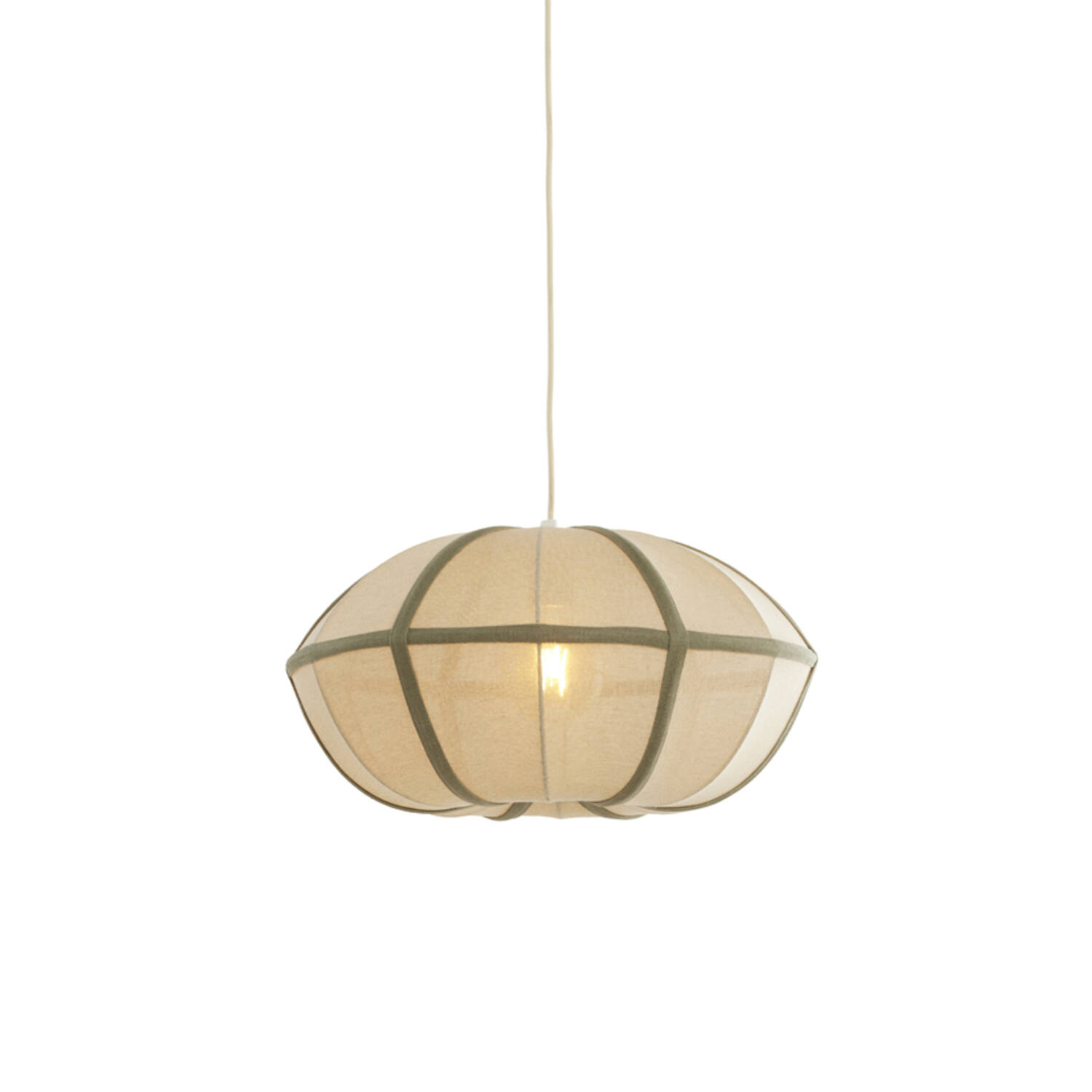 Hanging lamp Ø49x25 cm MIRELYS natural+olive green