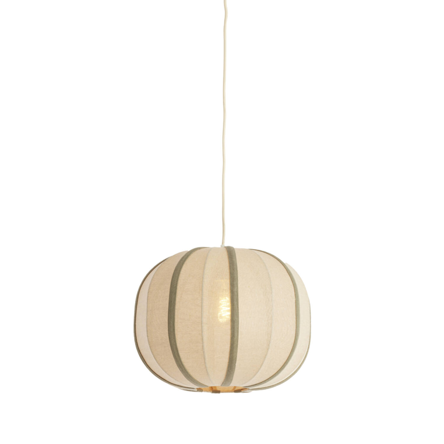 Hanging lamp Ø40x30 cm ESMIRIA natural+olive green