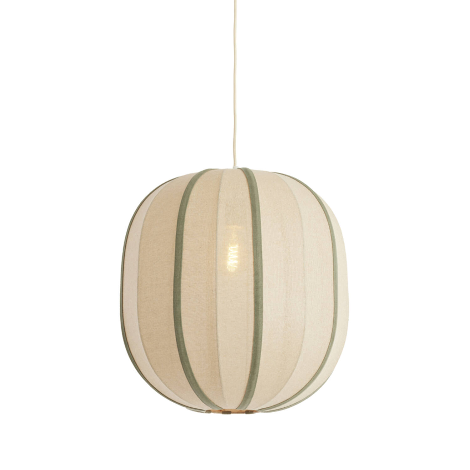 Hanging lamp Ø51x48 cm ESMIRIA natural+olive green