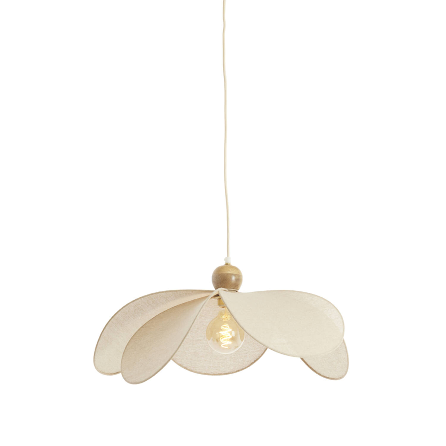 Hanging lamp Ø60x30 cm LAVRIRIA natural+wood