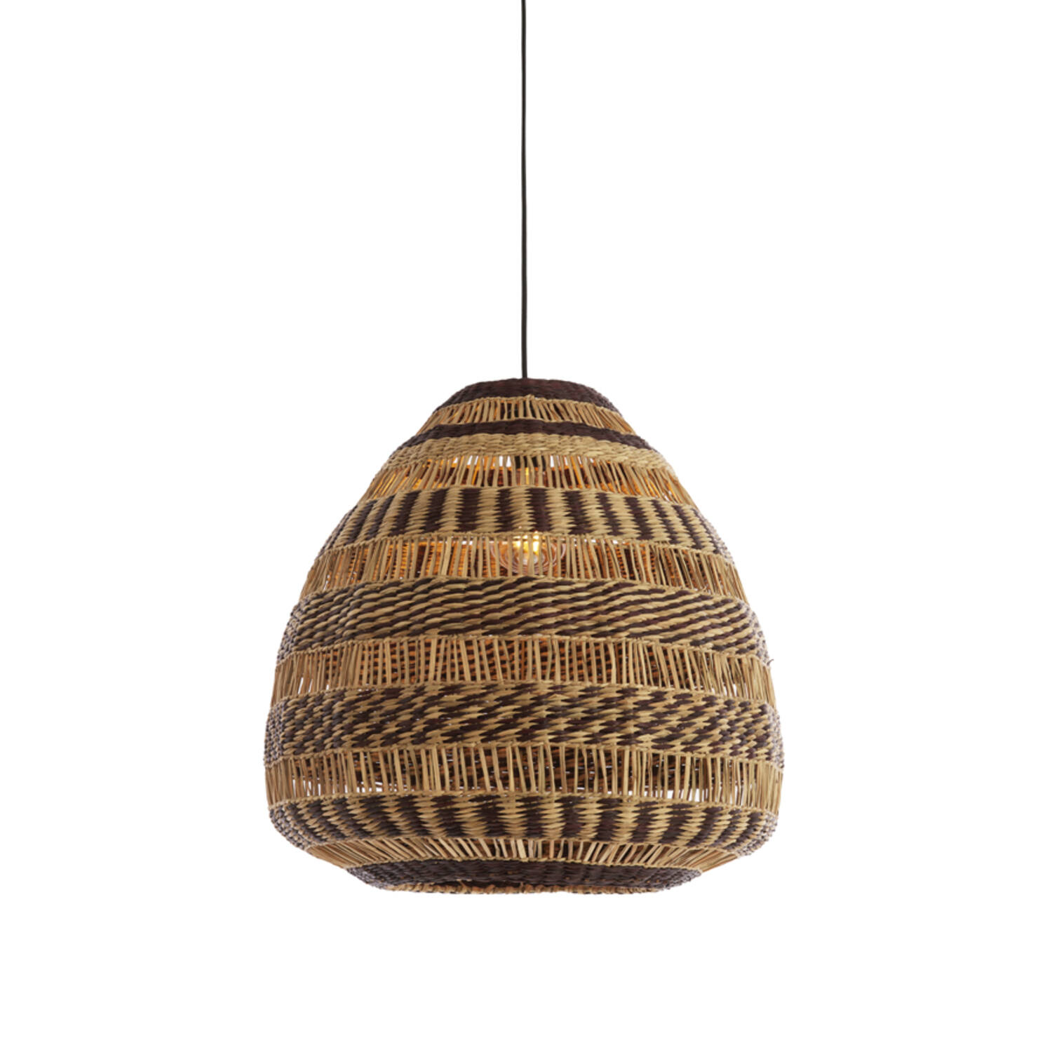 Hanging lamp Ø56x55 cm SOLUNA seagrass natural+brown