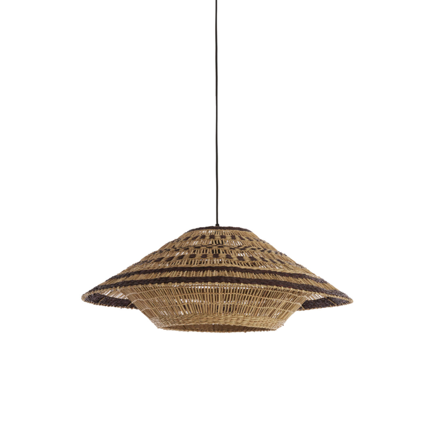 Hanging lamp Ø80x30 cm OWANA seagrass natural+brown