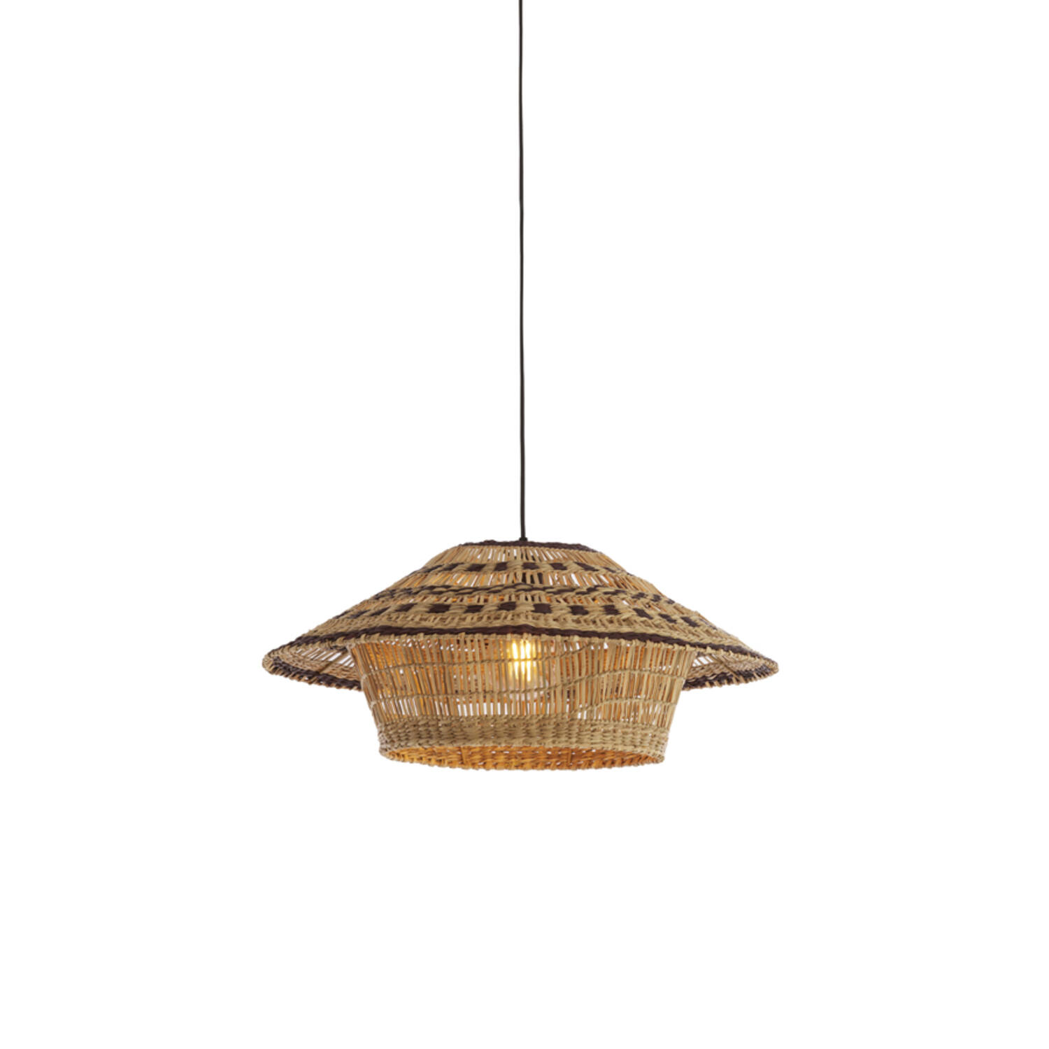 Hanging lamp Ø64x26 cm OWANA seagrass natural+brown